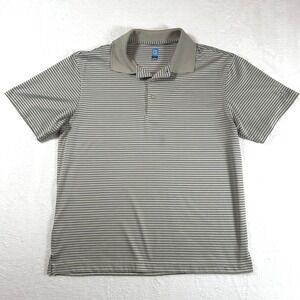 PGA Tour Striped Golf Polo Shirt Moisture Wicking Short Sleeve Mens Medium EUC‎